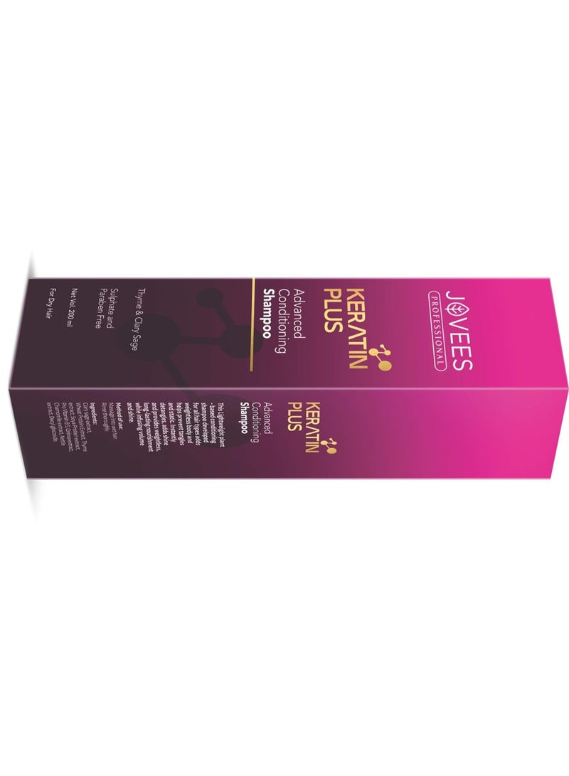 Jovees Professional Keratin Plus Advanced Conditioning Shampoo, Thyme and Clary Sage, All Hair Types, 200ml - Image 2